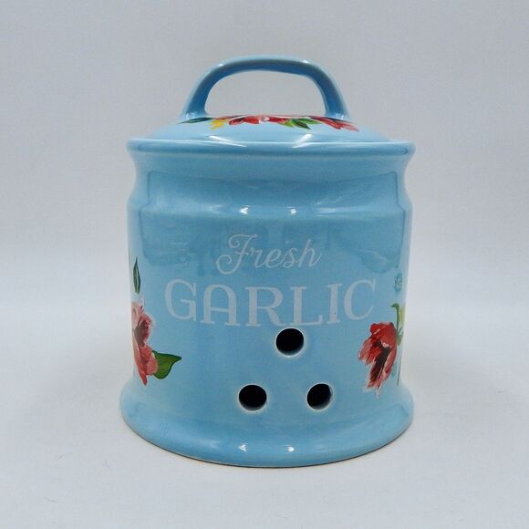 The Pioneer Woman Fresh Garlic Keeper Spring Bouquet Floral Stoneware 2019 - Picture 1 of 9
